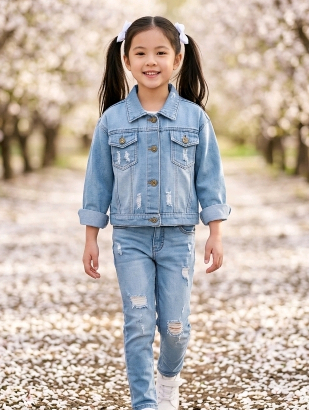 NWT Kids Distressed Denim Jacket Size 4T